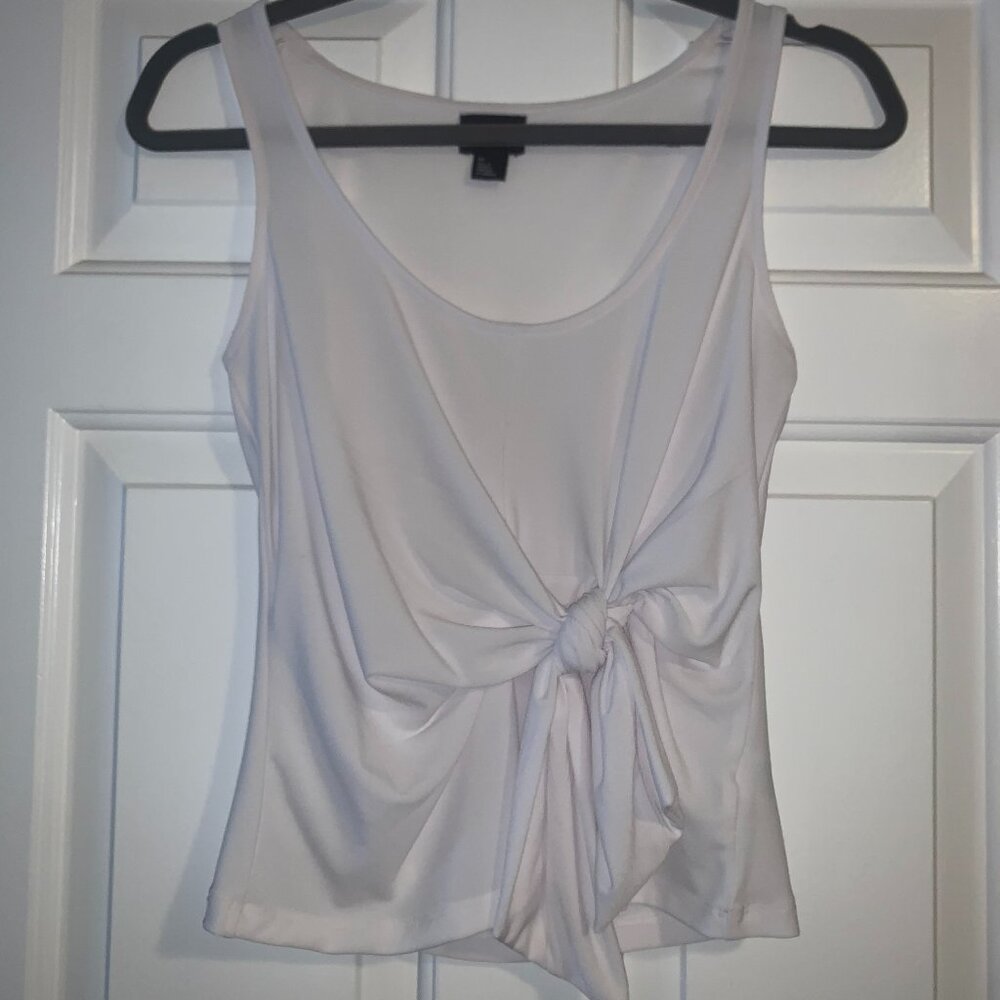 FREE PRESS CLOTHING, WHITE TIE FRONT TANK TOP, XS